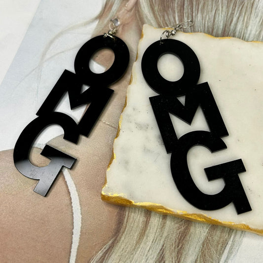 OMG (Black) Earrings