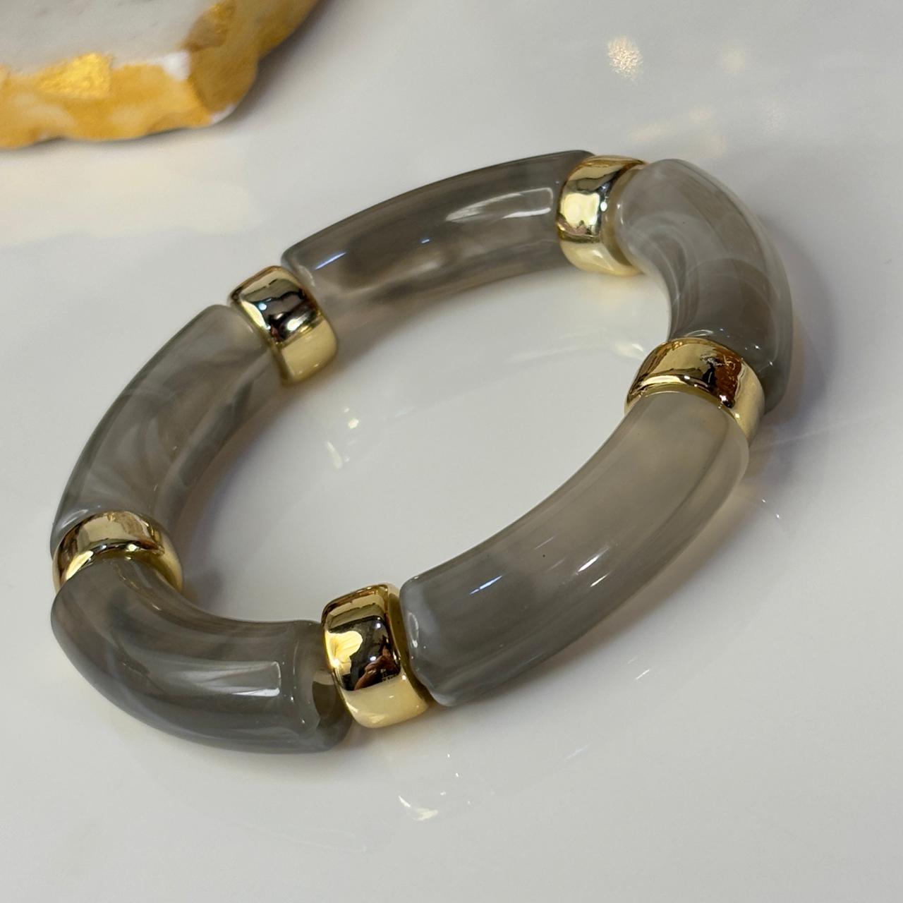 Charcoal Stretachable Resin Bracelet