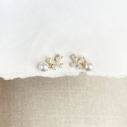 Pearl Bow Earrings