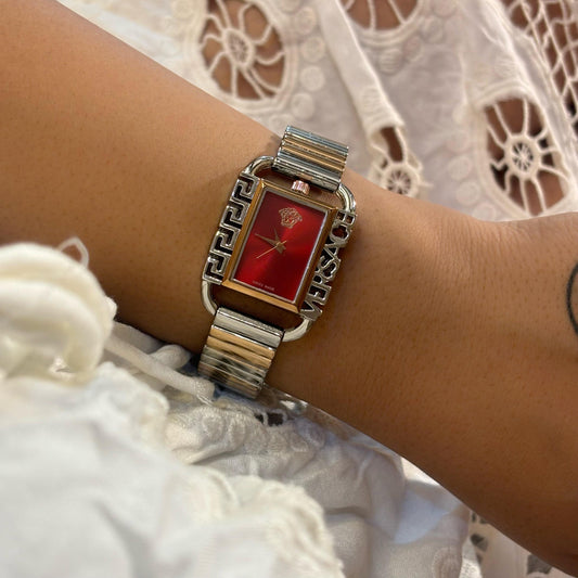 VRSC Luxe Red Dial Dual Tone Watch