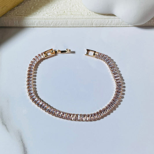 Baguette Tennis Bracelet (Rose Gold)