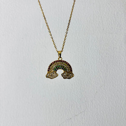 Embellished Rainbow 18K Necklace