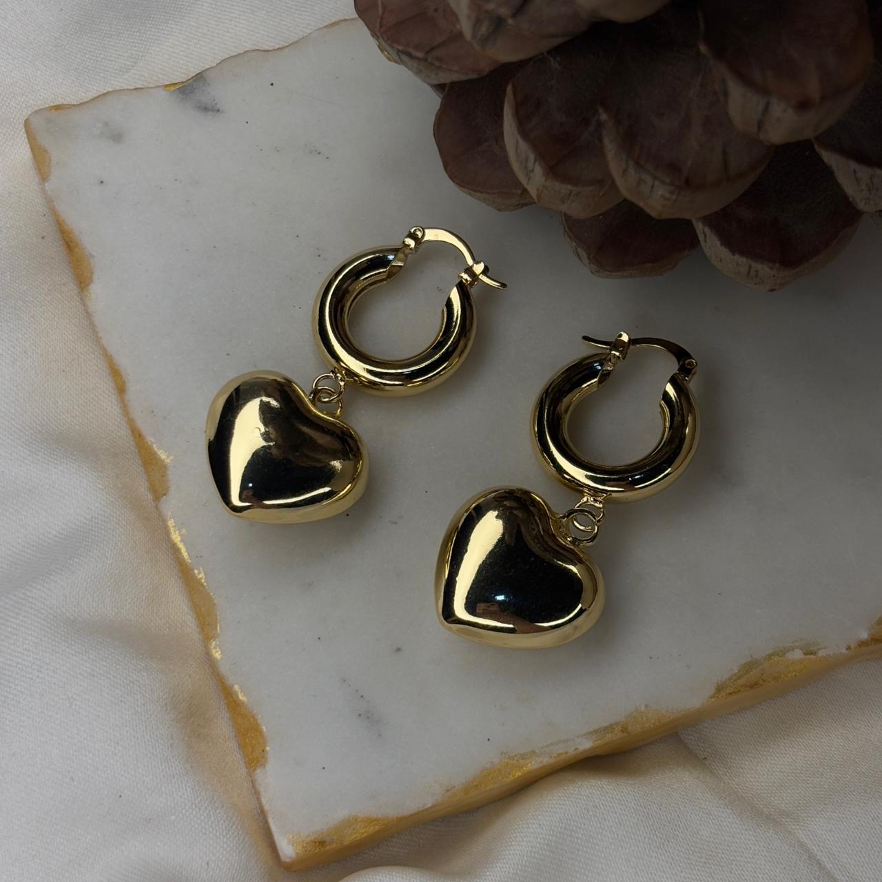 Heart Chunky Hoops