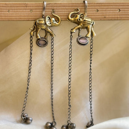 Gajraj No Piercing Vintage Ear Chains (Pink)