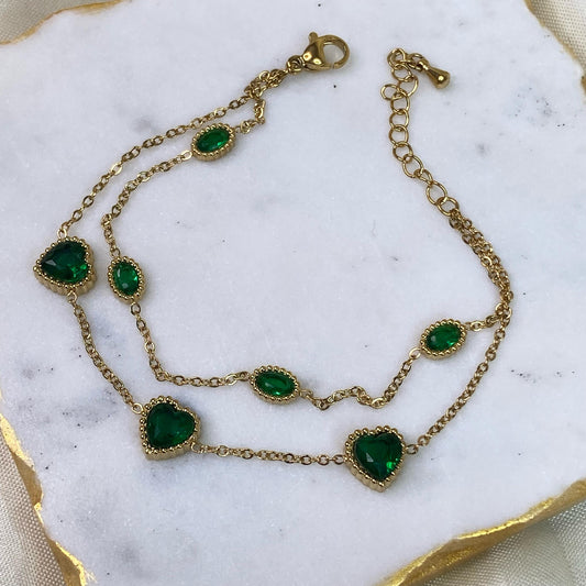 Linea Emerald Layered Bracelet