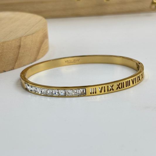 Roman Tennis Statement Bracelet