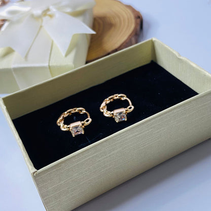 Square Luxe Mini Hoops