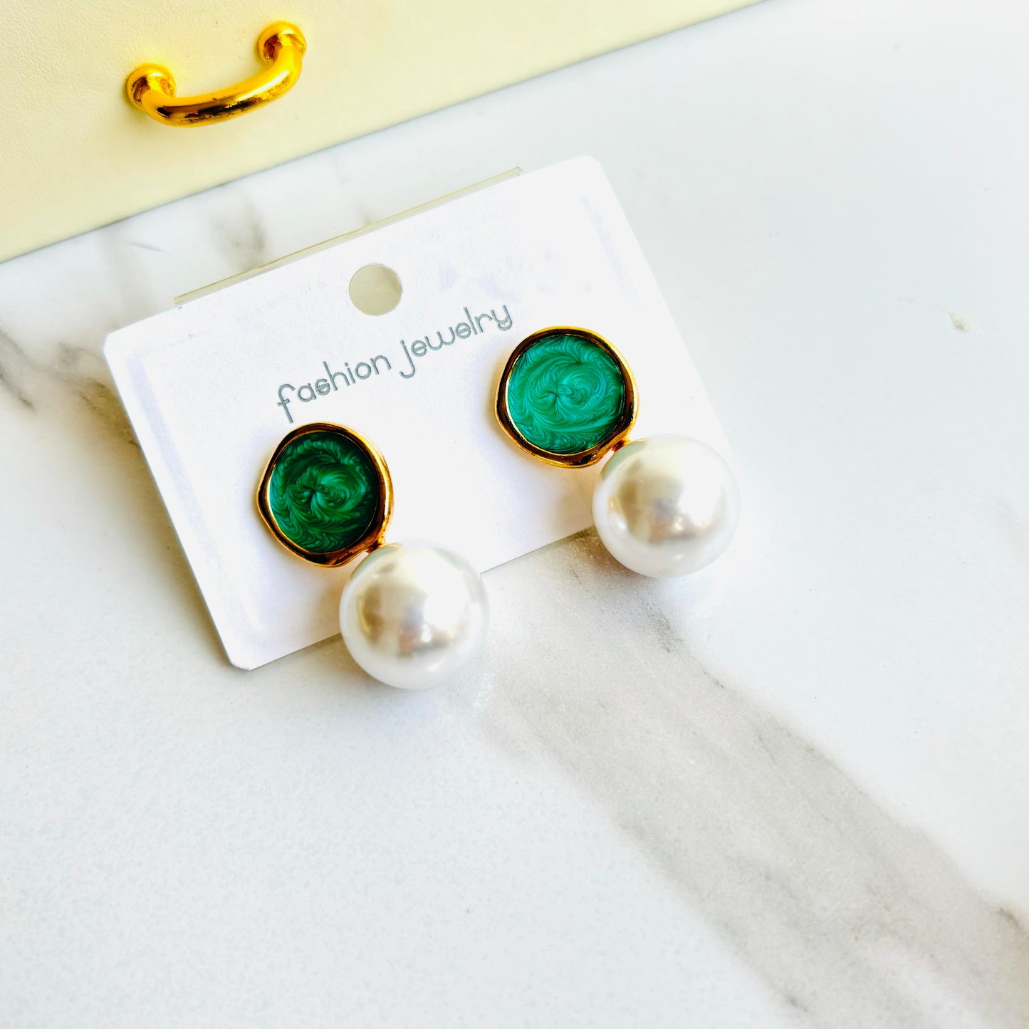 Resin Pearl Statement Earrings