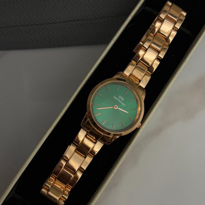 DW Rose Gold Emerald Watch (28 MM)