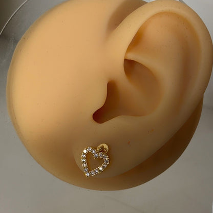 Hollow Heart 2in1 Flatback Earrings