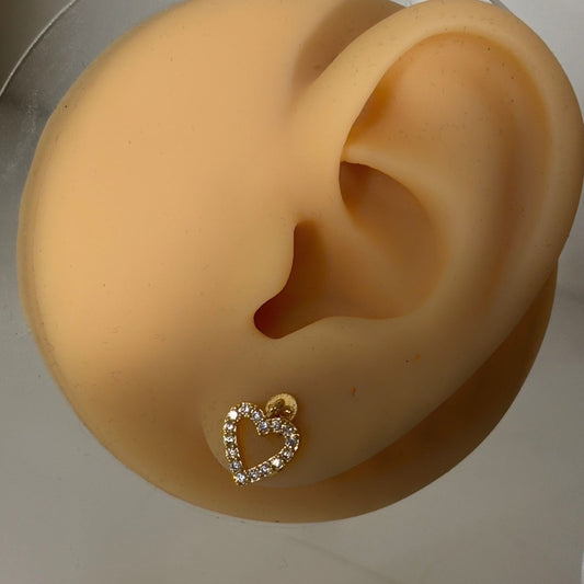 Hollow Heart 2in1 Flatback Earrings