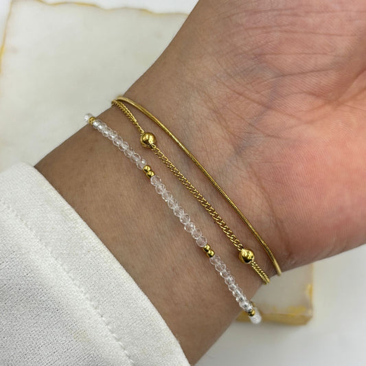Crystal Layered Chain Bracelet