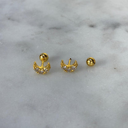 Moon Flatback Earrings