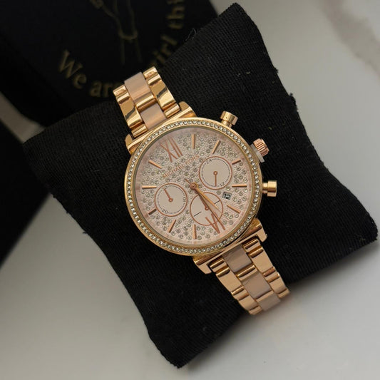 MK Embellished Rose Strap Watch