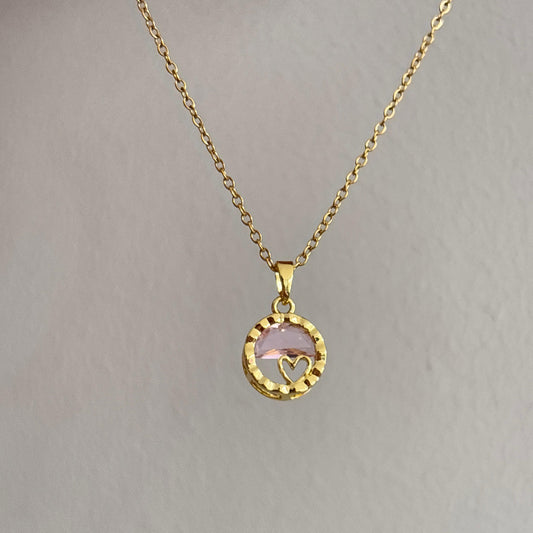 Fuschia Heart Necklace