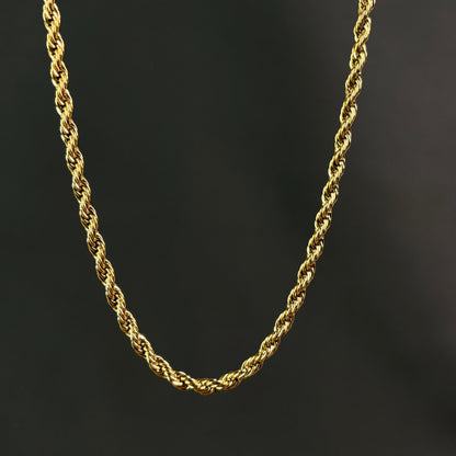 Twisted 18K Gold Plated Men's Chain 6mm