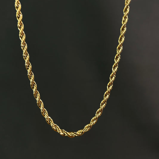 Twisted 18K Gold Plated Men's Chain 6mm