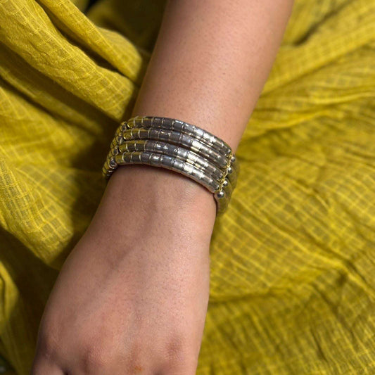 Silver Openable Layered Spring Bracelet