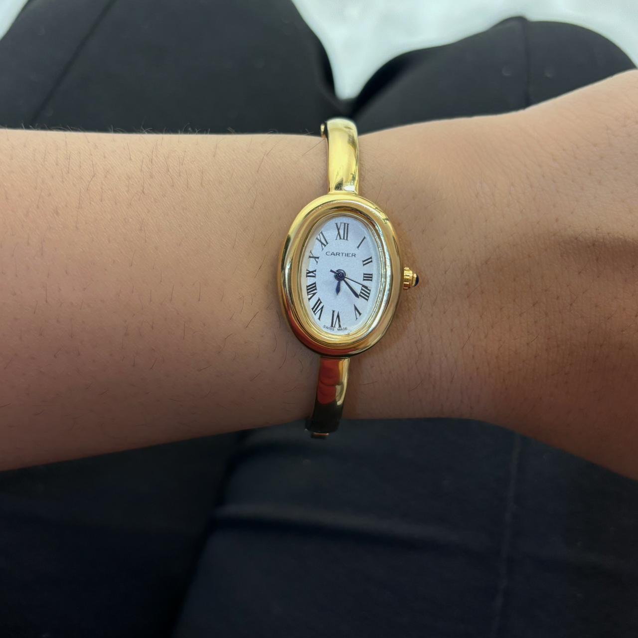 Vintage Cartier Bracelet Watch (Gold- White)