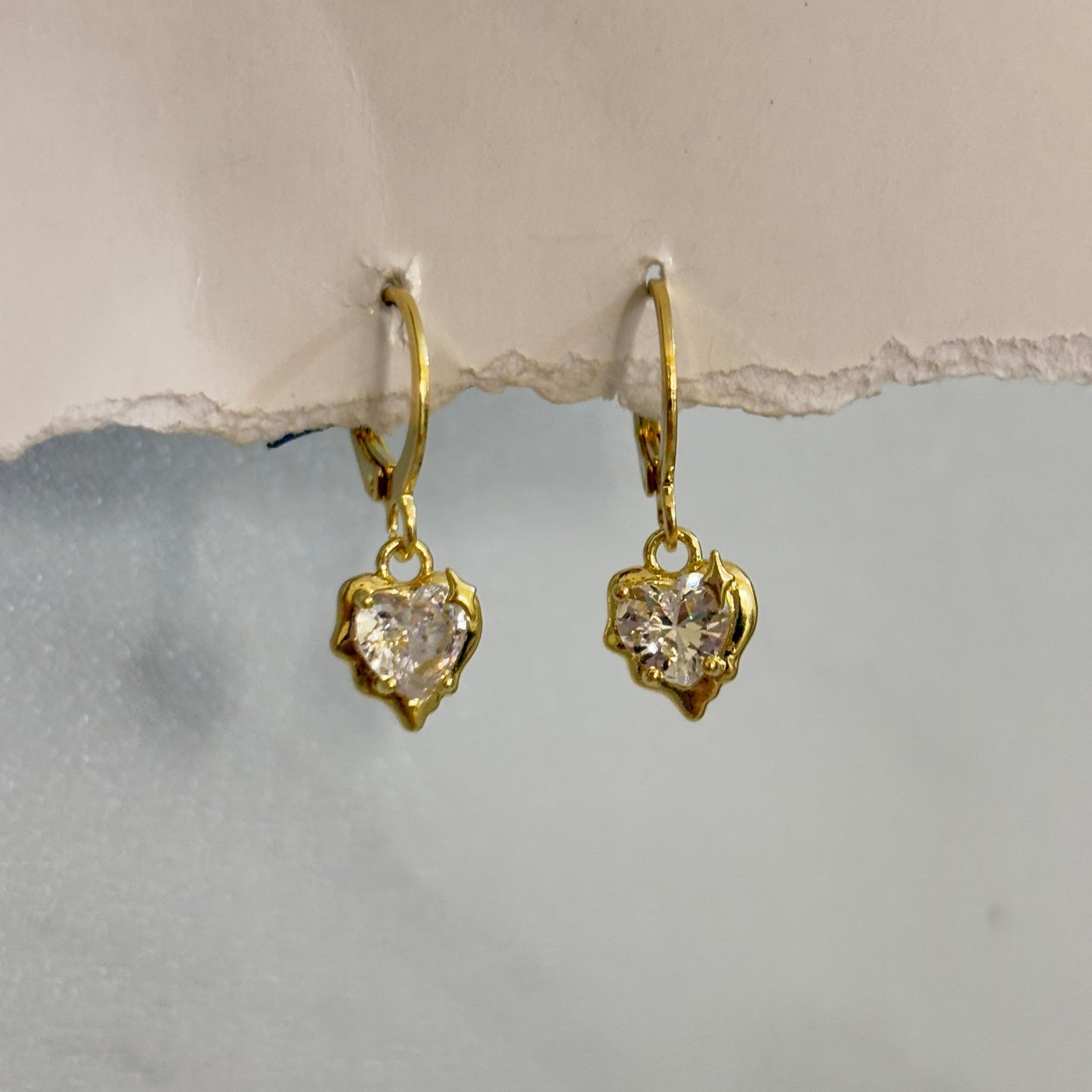 Hot Heart Huggies Earrings