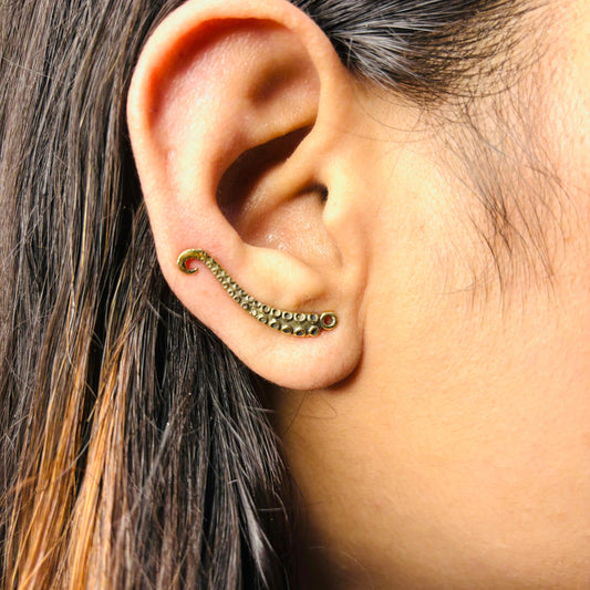 Naira Gold Ear Climber ( Pair)
