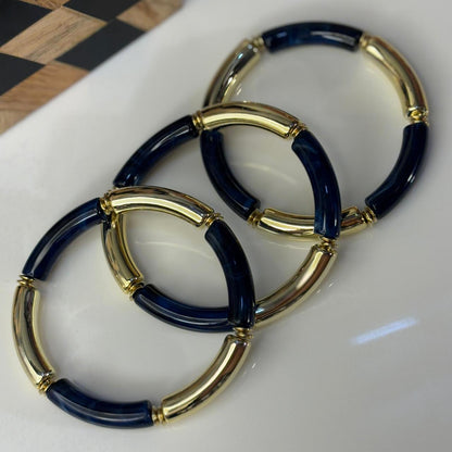 Inky Bamboo Stretchable Bracelets (Stack of 3)