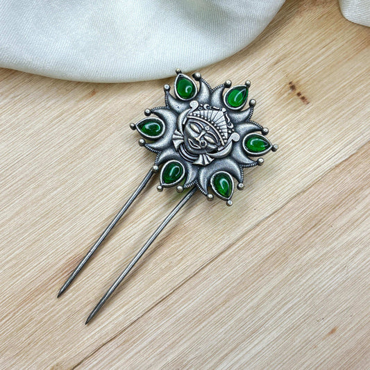 Durga German Silver Hair U Pin