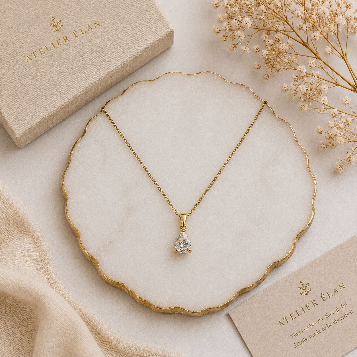 Dainty Drop Necklace ( Gold )