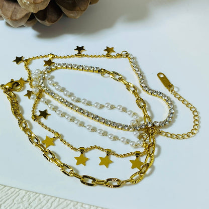 Star Charm Wrap Bracelet