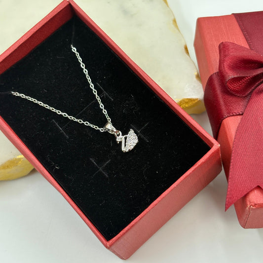 Dainty Swan Necklace ( Silver)