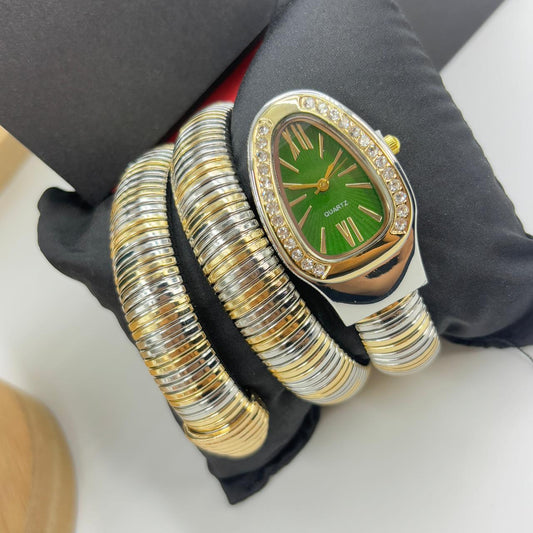 Spiral Watch ( Dual Tone Green Dial)