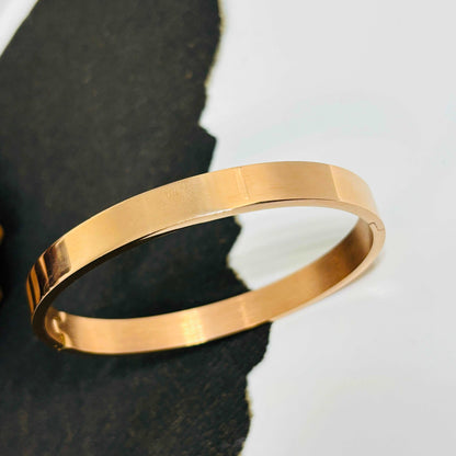 Plain Rose Gold Men's Cuff Bracelet