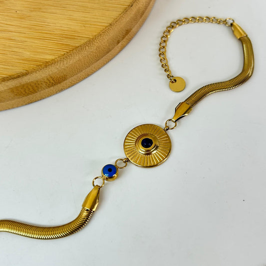 Evil Eye Stamp Bracelet