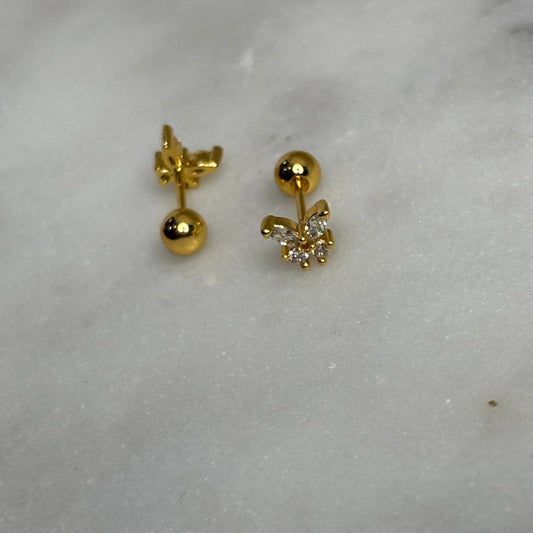 Scarlet Flatback  Earrings