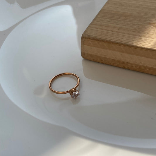 Rose Gold Solitaire Ring