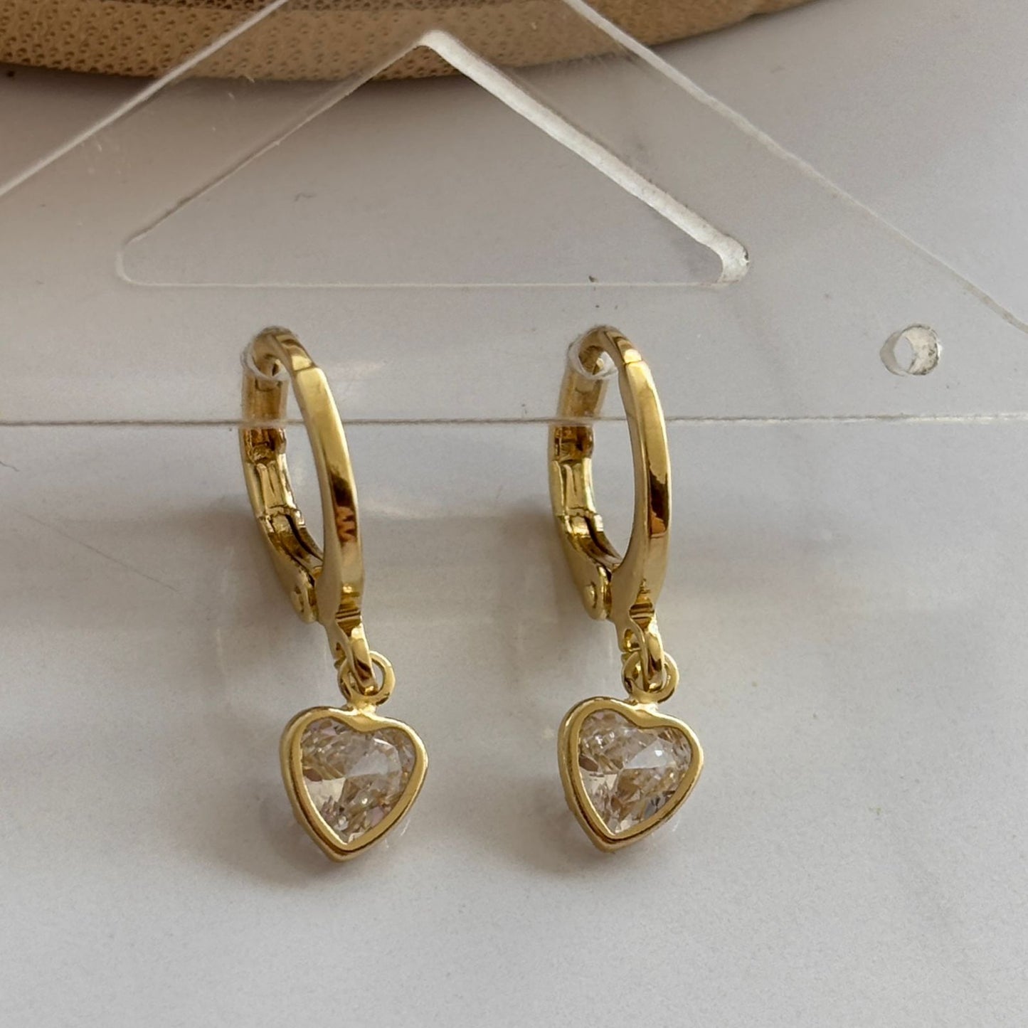 Heart Crystal Huggies Earrings