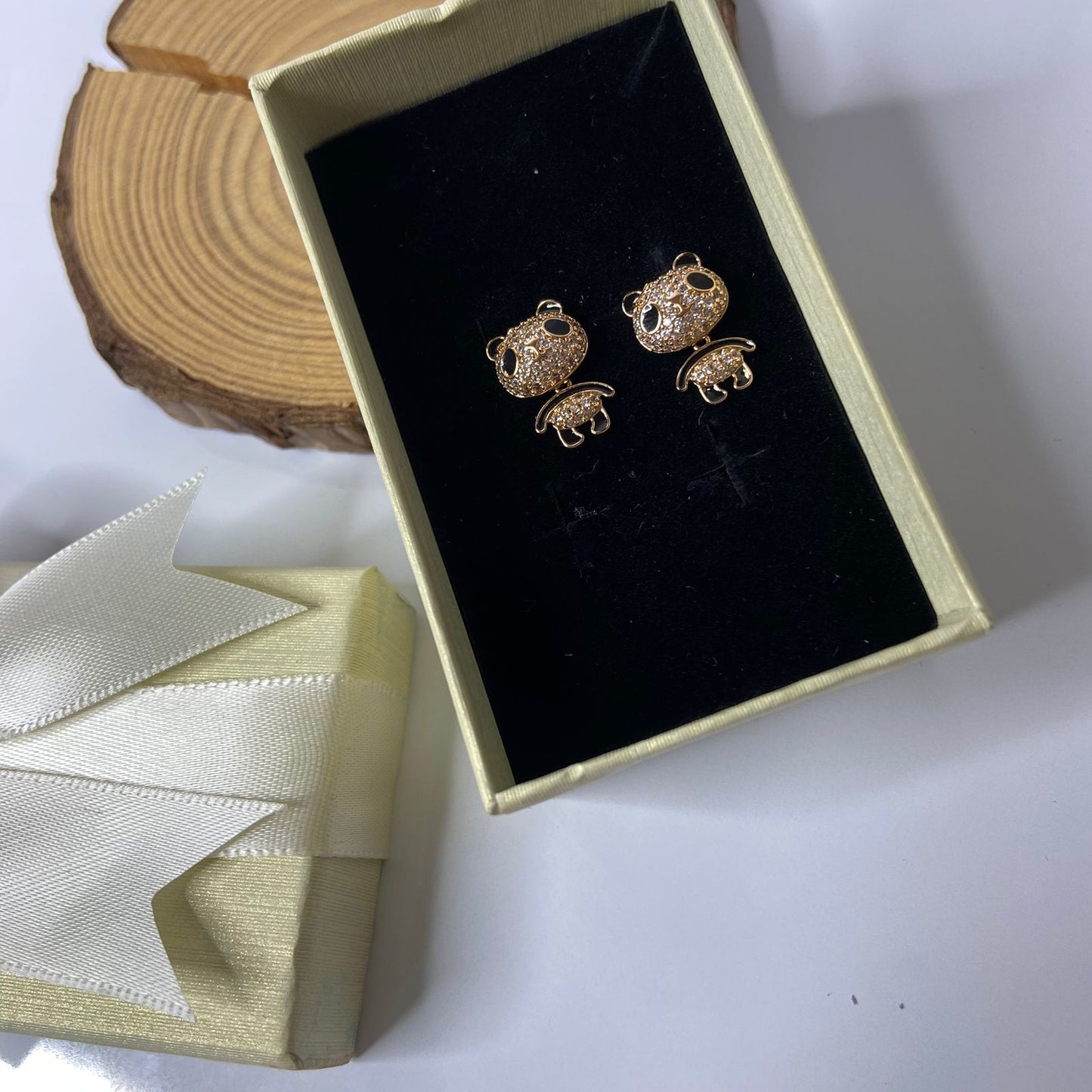 Panda Moving Bling Earrings