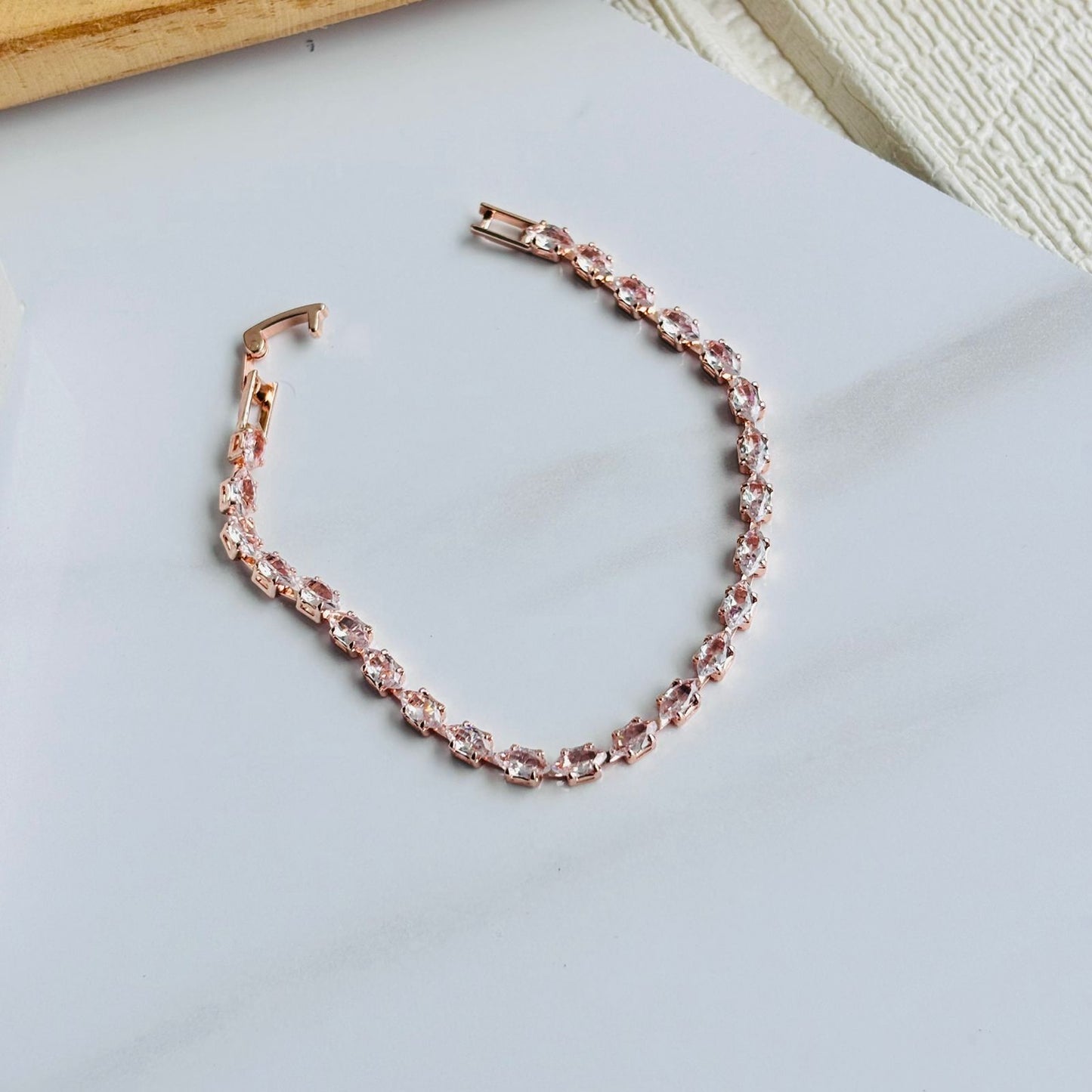 Drip Rose Gold Tennis Bracelet