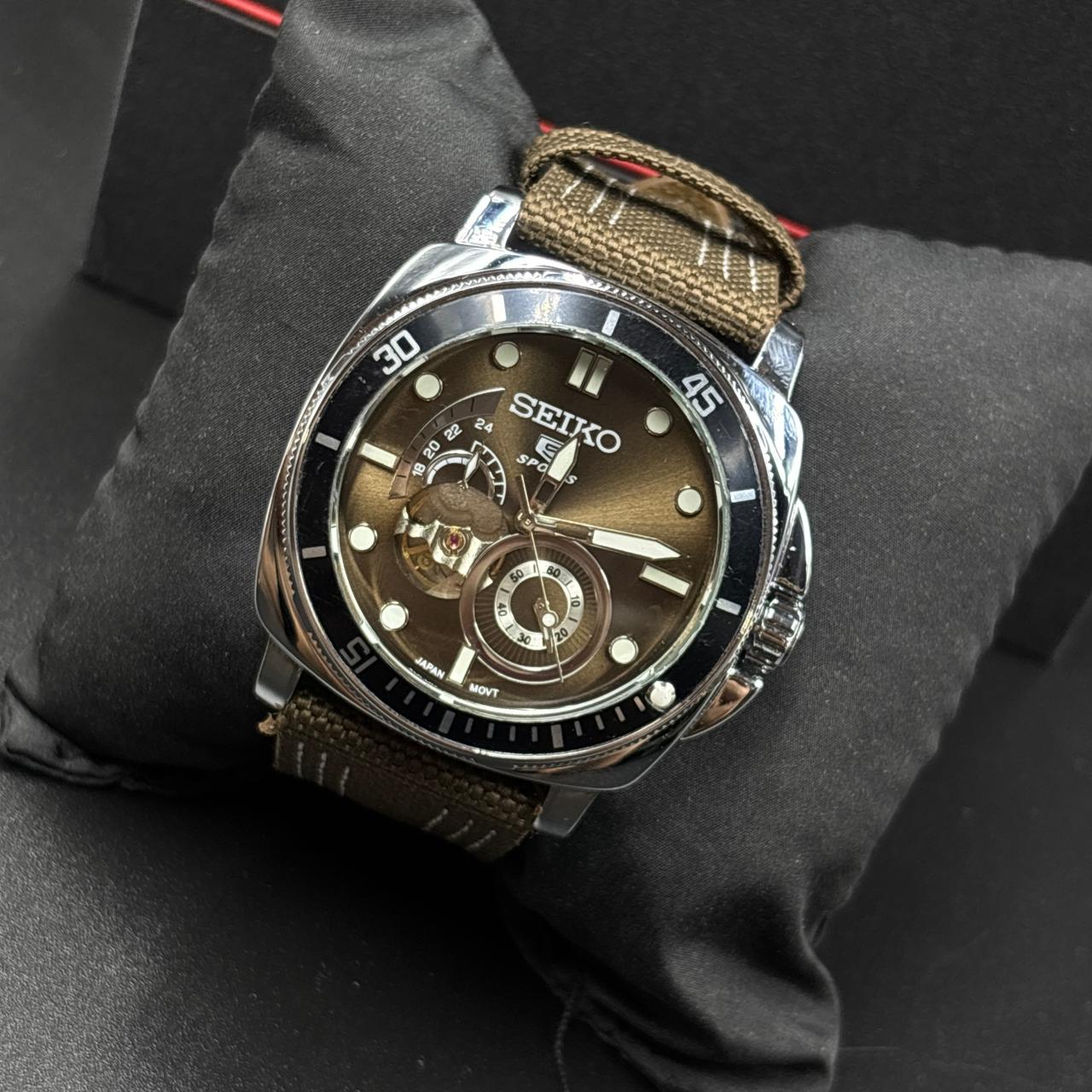 Seiko Brown Canvas Strap Watch