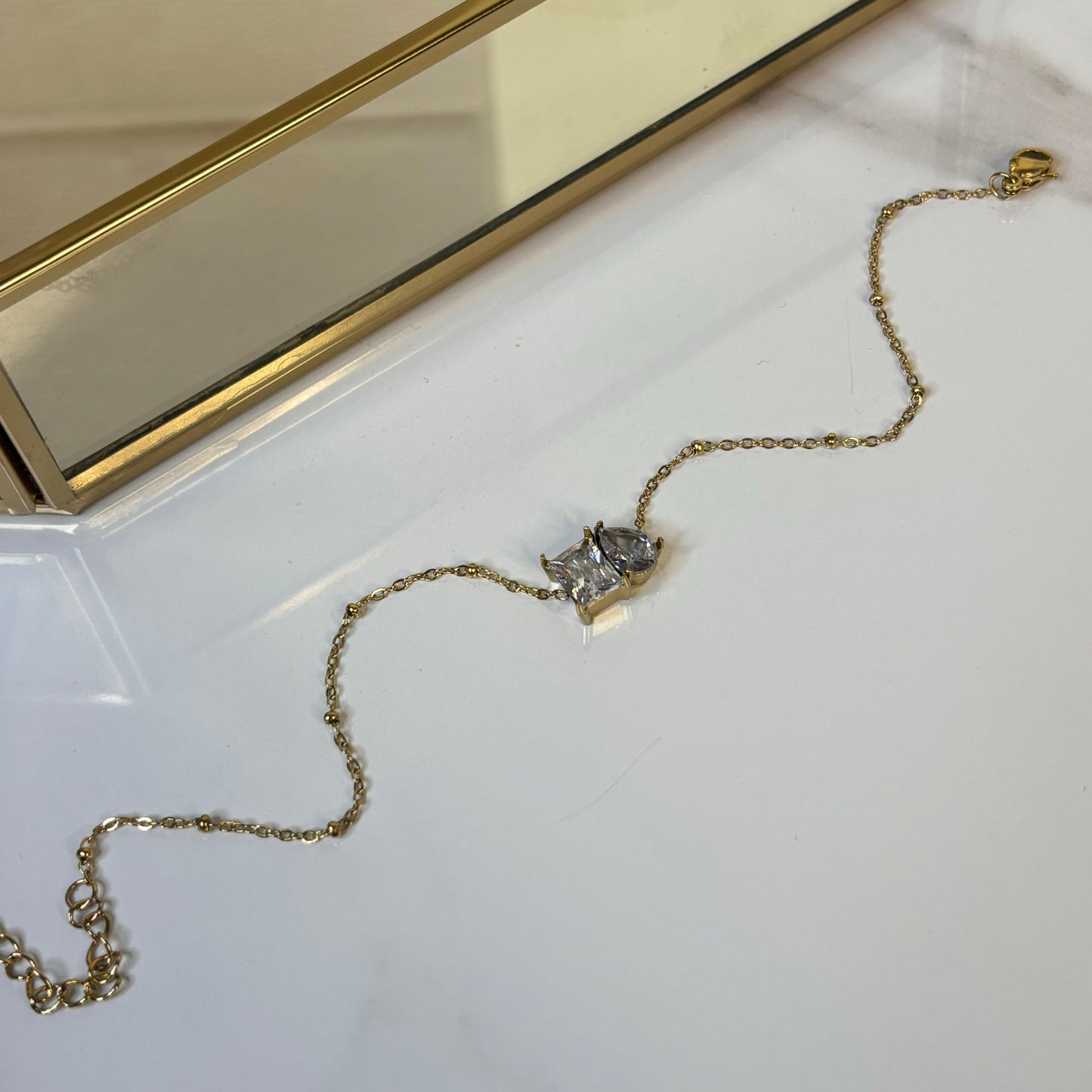 Solitaire Bling 18K Anklet