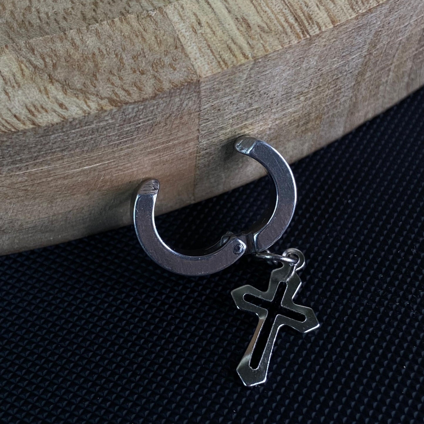 Cross #1 Men's Earring (Non-piercing)