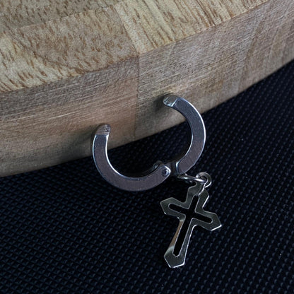 Cross #1 Men's Earring (Non-piercing)
