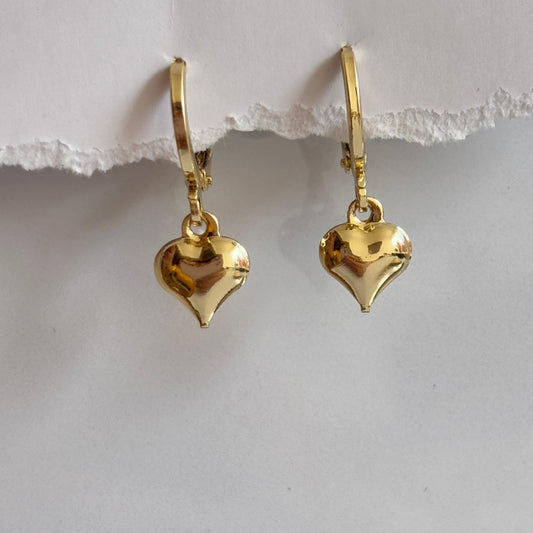 Bubble Heart Huggies Earrings