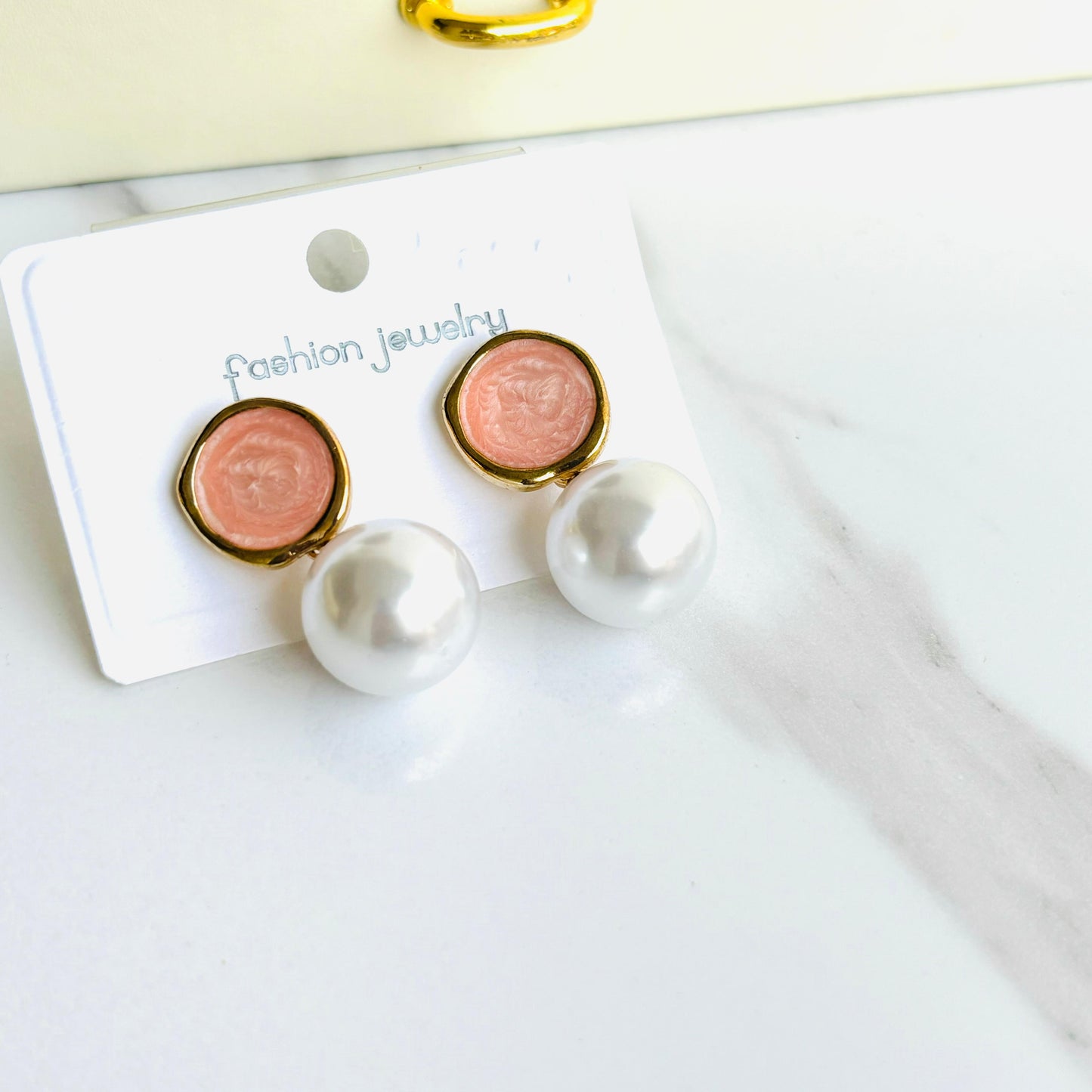 Resin Pearl Statement Earrings