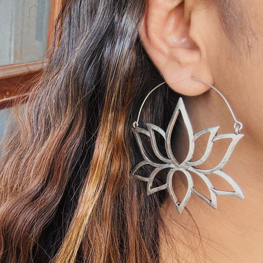 Lotus Earrings (Silver)