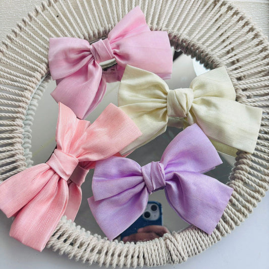 Pastel Matte Organza Bow Buckles