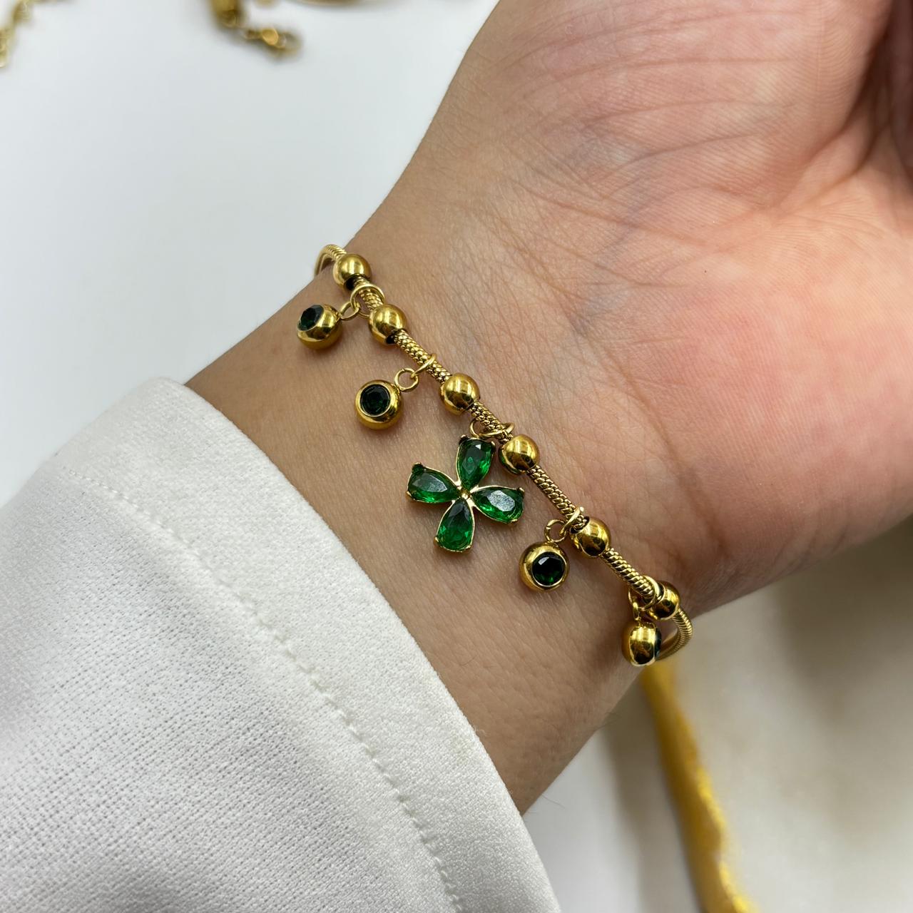 Emerald Muse Charm Chain Bracelet