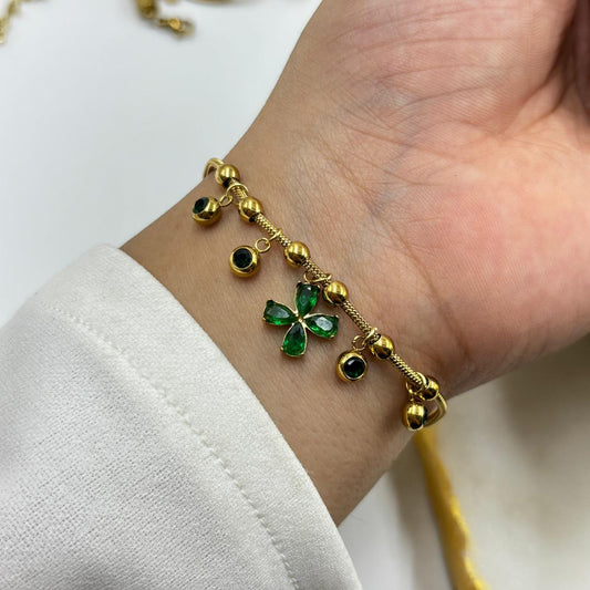 Emerald Muse Charm Chain Bracelet