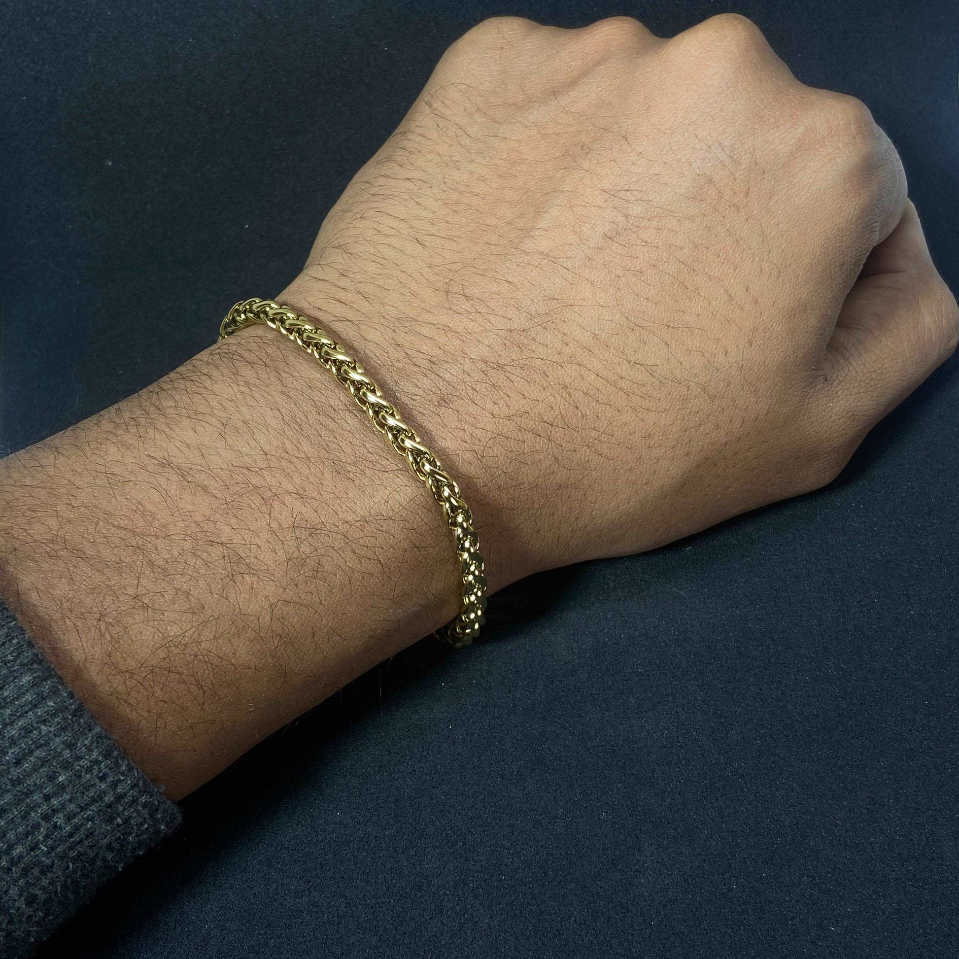 Boxy Link 18K Gold Plates Chain Bracelet