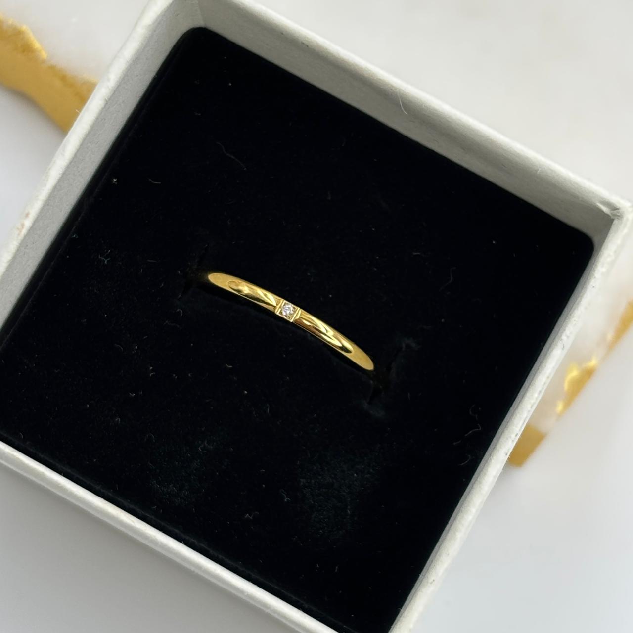 Sleek Solitaire Band Ring